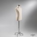 Busto uomo sartoriale Tailor's NY Classic rivestito in tessuto con base americana e tappo collo in alluminio brillantato - lato