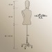 Busto donna sartoriale Tailor's NY Short rivestito in tessuto con base americana e testa stesso tessuto - misure manichino